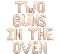 Wonmelody Bun in the Oven Baby Shower Decorations Two Buns in the Oven Balloon Banner Beige Baking Twins Baby Shower Balloon Banner Bread Pregnancy Announcement Party Supplies for Boy Girl