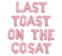 Wonmelody Coastal Bachelorette Party Decorations Last Toast on the Coast Banner Nautical Nautical Bridal Shower Decorations Light Blue Balloon for Coastal Bridal Shower Engagement Wedding (Pink)