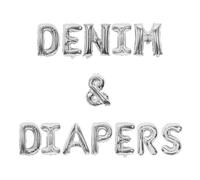 Wonmelody Denim Baby Shower Decorations Denim&Diapers Decor Balloon Banner A Little Denim Baby is On the Way Blue Jean Newborn Shower Decor for Sliver Welcome Babies Newborn Party