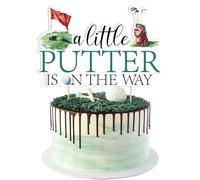 Wonmelody Golf Theme Baby Shower Decorations A Litter Putter Is On the Way Cake Topper Golf Gender Reveal Decors With Golf Club Bag Ball Red Flag Lawn Golf Party Decoration for Sports Golf Baby Shower