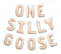 Wonmelody Goose 1st Birthday Party Decor One Silly Goose Birthday Decor One Silly Goose Balloon Banner Our Little Goose is Turning One Farm Animal Themed Party Decor for Beige Funny 1st Birthday
