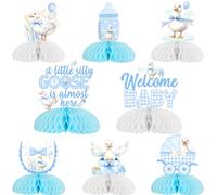 Wonmelody Goose Baby Shower Decor 8Pcs Silly Little Goose Baby Shower Honeycomb Centerpiece Goose Baby Shower Table Decor Geese Welcome Baby Centerpiece Farm Animal Supplies for Funny Goose Party