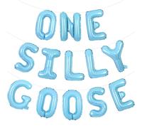 Wonmelody Goose First Birthday Decorations for Boy Blue One Silly Goose Balloon Banner Silly Goose Birthday Decorations Farm Animal First Birthday Decorations Duck Birthday Funny Goose Party Supplies