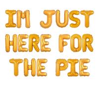 Wonmelody I'm Just Here for the Pie Decorations Balloon Banner Orange Funny Pies Theme Party Decorations Fall Autumn Pumpkin Pie Supplies for Thanksgiving Fall Dinner Dessert Bar or Friendsgiving