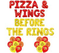 Wonmelody Italian Pizza Pre Wedding Party Decor Pizza and Wings Before the Rings Party Decor Balloon Banner Italian Themed Bachelorette Supplies for Fast Food Bridal Shower Engagement Wedding