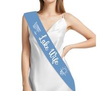 Wonmelody Lake Bachelorette Party Decor Pre-Strung Lake Wife Bachelorette Sash Blue Coastal Bride to Be Sash Love on The Lakes Girl Trip Camping Decor for Nautical Bridal Shower Wedding Engagement