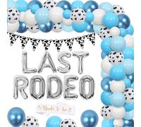Wonmelody Last Rodeo Bachelorette Party Decor Blue Western Cowgirl Party Decor Disco Cowgirl Balloon Garland Arch Bride to Be Sash Cow Tricorn Flag for Nashville Bachelorette Weeding Bridal Shower