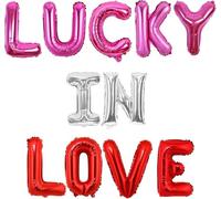 Wonmelody Lucky in Love Decorations Casino Theme Party Decor Vegas Bachelorette Party Decors with Lucky in Love Balloon Banner Bridal Shower Decor for Poker Night Blackjack Bachelorette