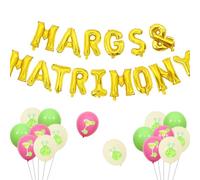 Wonmelody Margarita Bachelorette Party Decorations Margs and Matrimony Balloons Banner Margarita Birthday Decor Mexican Fiesta Banner Loteria Decor Cinco De Mayo Decor for Fiesta Bridal Shower