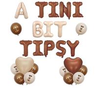 Wonmelody Martini Bachelorette Party Decorations A Tiny Bit Tipsy Balloon Banner Cocktail Balloon for Martini Bar Birthday A Tiny Bit Older Decorations Green Olive Bridal Shower Wedding Decor (Brown)