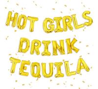 Wonmelody Martini Themed Party Decor Hot Girls Drink Tequila Balloon Banner Tacos and Tequila Party Decor Weenies and Tinis Bachelorette Decor for Fiesta & Mexican Bridal Shower Engagement Party