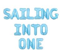 Wonmelody Nautical 1st Birthday Party Decorations Sailing into One Birthday Decor Balloon Banner Navy Anchor First Bday Balloon Banner Boat 1st Bday Party Supplies for Ocean Blue One Year Old Party