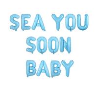 Wonmelody Ocean Baby Shower Decor Sea You Soon Baby Balloon Banner Blue Ocean Animals Welcome Boy or Girl Banner Under The Sea Newborn Shower Supplies for Coastal Beach Newborn Gender Reveal Party