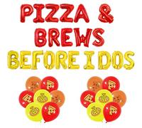 Wonmelody Pizza Bridal Shower Decorations Italian Pizza And Brews Before I Do's Party Decor Balloon Banner That's Amore Fast Food Theme Bridal Shower Decor for Bachelorette Engagement Wedding