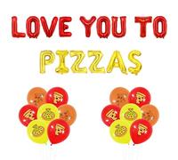 Wonmelody Pizza Party Decorations Love You to Pizzas Balloon Banner Gold Pizza Balloons Italian Food Party Decor Fast Food Theme Bridal Shower Decor for Baby Shower Bachelorette Engagement Wedding