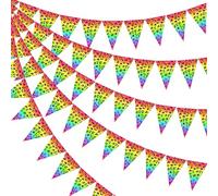Wonmelody Rainbow Cheetah Decorations Cheetah Pennant Banner Neon Rainbow Leopard Pennant Banner Leopard Party Decorations Animal Wedding Baby Shower Decorations for Jungle Safari Birthday