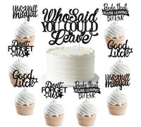 Wonmelody Retirement Cake Topper Decor with Who Said You Could Leave Cake Decor Rude that You're Leaving But Ok Cupcake Toppers Black Retirement Decor for Farewell Office Good Luck Going Away Party