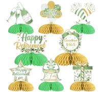 Wonmelody Retirement Party Table Decorations Greenery Happy Retirement Honeycomb Centerpieces Sage Green New Adventure Begins Goodbye 9 To 5 Welcome To 7 Day Weekends Party Decor Leaves Party Supplies