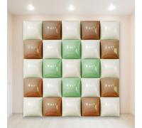 Wonmelody Sage Green Square Foil Balloon Wall 25Pcs Square Balloons Sage Green and Brown 19 Inch Double Sided Foil Balloon Backdrop for Greenery Party Jungle Safari Birthday Baby Shower