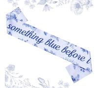 Wonmelody Something Blue Before I Do Bridal Shower Decor Something Blue Before I Do Sash Blue Pearl Light Blue Floral Sash Something Blue Bridal Shower Gift for Blue Floral Bachelorette Wedding
