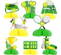 Wonmelody Tennis Birthday Party Decorations 8Pcs Tennis Centerpieces for Table Sports Centerpieces-for-Table Sports-Party-Favor Tennis-Lovers party Supplies for Tennis-Ball Celebration Bash