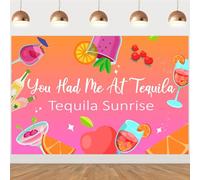 Wonmelody Tequila Sunrise Party Decorations 5 * 3ft Tequila Sunrise You Had Me at Tequila Backdrop Bachelorette Party Decor Tequila Bar Bachelorette Wedding Cinco De Mayo Bridal Shower Supplies