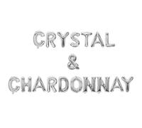 Wonmelody Vino Bachelorette Party Decor Crystal & Chardonnay Balloon Banner Sliver Wine Tasting Birthday Decor Pour The Wine It Is Birthday Time Supplies for Funny 20th 30th Bday Bridal Shower