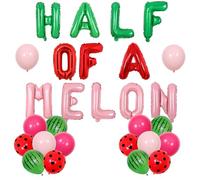 Wonmelody Watermelon Half Birthday Decorations Half of A Melon Balloon Banner 1/2 Way to 1 Girl Watermelon Decor Tropical Fruit Sweet 6 Months Supplies for Girl 1/2 Birthday Tutti Frutti Party