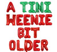 Wonmelody Weenie Dog Birthday Decorations A Tini Weenie Bit Older Balloon Bannner Birthday Decor Green Red Cocktail Sausage Party Banner Hot Dog Anniversary Party Supplies for 20th 30th 40th Bady