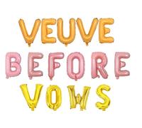 Wonmelody Wine Theme Bachelorette Party Decor Veuve Before Vows Balloon Banner Goblet Ring Foil Balloon for Western Bachelorette Party Decor