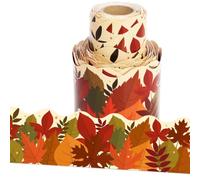 Wonmon 36 Ft Fall Leaves Bulletin Board Border Roll, Maple Leaves Border Autumn Leaf Bulletin Borders for Thanksgiving Fall Autumn School Classroom Office Bulletins Board Party Decoration