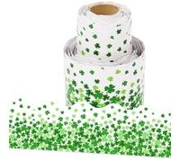 Wonmon 36 Ft St. Patrick’s Day Bulletin Board Border Roll, Green Shamrock Bulletin Border Clover Borders Trim for St. Patricks Day Irish Party Classroom Office Bulletins Board Decorations