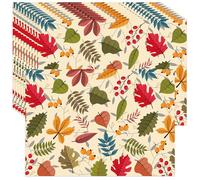 Wonmon 50 PCS Autumn Leaf Fall Paper Place Mats, Disposable Fall Maple Leaves Placemats Table Mats for Dinner Table Decorations Autumn Harvest Thanksgiving Party Supplies, 13.8 x 9.8 inch