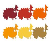 Wonmon 60 PCS Turkey Cutouts for Bulletin Board Decorations, Thanksgiving Cutouts Turkey Paper Cut Outs for Fall Thanksgiving Kids DIY Crafts Project Classroom Office Party Decor, 5.12 in