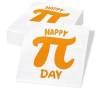 Wonmon Pack of 80 Happy Pi Day Napkins, Disposable Pi Napkin Happy Pi Day Paper Napkins for Teachers Students Math Party School Classroom Office Party Favors Supplies Decoration, 5x5 Inch