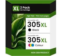 WonnaPrint 305XL Ink Cartridges replacement for HP 305 305 XL Black and Colour for Deskjet 2700 2710e 2720e 2721e 2722 2723 2724 4110 4120e 4122 4130 ENVY 6000 6010 6020e 6022 6032e 6430