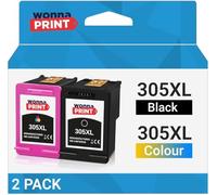 WonnaPrint 305XL Ink Cartridges Replacement for HP 305 Ink Cartridges Black and Colour for HP DeskJet 2700 2710e 2720 2722 2810E Plus 4100 4120 Envy 6000 6010 6020 6030 6032 Pro 6400 6430