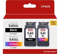 WonnaPrint PG-540 CL-541 XL Replacement for Canon 540 Black and 541 Colour Ink Cartridges for PIXMA TS5150 TS5151 MG3650s MG4250 MG3650 MG3550 MG3600 MG4150 MX375 MX395 MX435 MX455 MX475 MX515 MX525