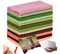 Wonninek 12 Rolls Soft Felt Sheets 20.5 x 90cm 1.4mm Thick Retro Series Assorted Colors Flexible Felt Pack with Accessories DIY Craft Sewing Nonwoven Patchwork for Art Project Decorations