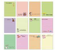 Wonninek 12Pcs Funny Sticky Notes, Self-Adhesive Pastel Sticky Notes Novelty Office Supplies, 7.6 x 10 cm Rude Posted Notes Gifts for Men Women Friends Co-Workers Boss (Cute Animals)