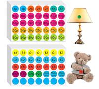 Wonninek 1400 Removable Price Stickers - 40 Colour Coded Sheets for Garage & Car Boot Sales | Pre-Printed Pricing Labels (1p-£20) | Waterproof, No-Residue Tags for Retail, Flea Markets & Organising