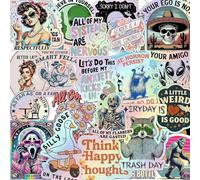 Wonninek 200Pcs Non-Repeat Cool Stickers, Holographic Skateboard Stickers, Vinyl Sticker Pack for Laptop Computer Skateboard Water Bottles Bicycle Helmet Luggage Decal Patches Sticker