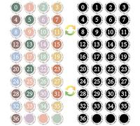 Wonninek 40Pcs Number Magnetic Round, 5.8cm Double Sided Number Refrigerator Magnets for Whiteboard, Multicoloured Circle Numbers Magnets for Home Education, Classroom, Toddler Maths