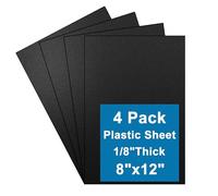 Wonninek 4Pcs Black ABS Plastic Sheet 3mm, 30x20cm Rigid Moldable Panel Black Plastic Sheet Thermoform Board Two-Sided Heat Moldable Panel for DIY Projects Decor Handcrafts
