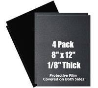 Wonninek ABS Board Black 3mm, Moldable Thermoplastic 20x30cm, Plastic Panels with Double Surfaces, Black Plastic Hard Board for Architectural Models Sand Table Building Model Material Supplies -4Pack