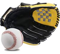 Wonninek Baseball Glove Soft Solid 10.5 inch PU Leather Thickening Pitcher Softball Gloves for Kids Teens Adult Professional Baseball Mitt Catching (Yellow)