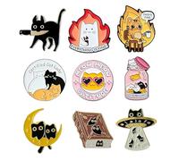 Wonninek Cat Enamel Pins Badges 9Pcs Cute Funny Animal Brooch Pin Certified Cat Alloy Lapel Pins Badge Clip for Bag Clothes Gift Jackets Hat Lady Mom Women