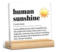 Wonninek Employee Appreciation Gifts Thank You Acrylic Desk Sign Decor for Coworker Leader Teacher Coach Mentor Doctor(Inspirational, Human Sunshine)