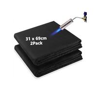 Wonninek Fireproof Mat for Welding 69 x 31cm, Carbon Felt High Temper Fire Proof Insulation Pad up to 2000°F Heat Resistant Material Flame Retardant Fabric for Grill Stove Pit Soldering, 2Pack