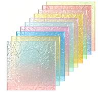 Wonninek Gradient Colored Acrylic Sheet with Uneven Stone Texture, 10 Pack 8" x 8" Translucent Plastic Plexiglass Sheet for Laser Cutting, Cast Acrylic Panel Sign Making, DIY Craft, Art Project